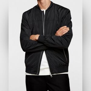 Zara New + Tag Mens Size Extra Large XL Black Jacket Bomber Varsity Jacket Coat